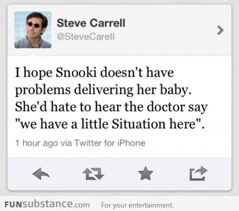 Steve Carell on Snooki's baby