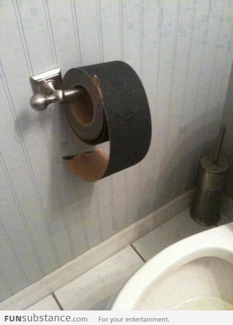 Sand paper toilet roll