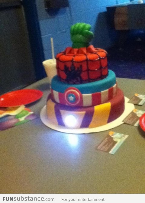 Homemade Avengers Birthday Cake