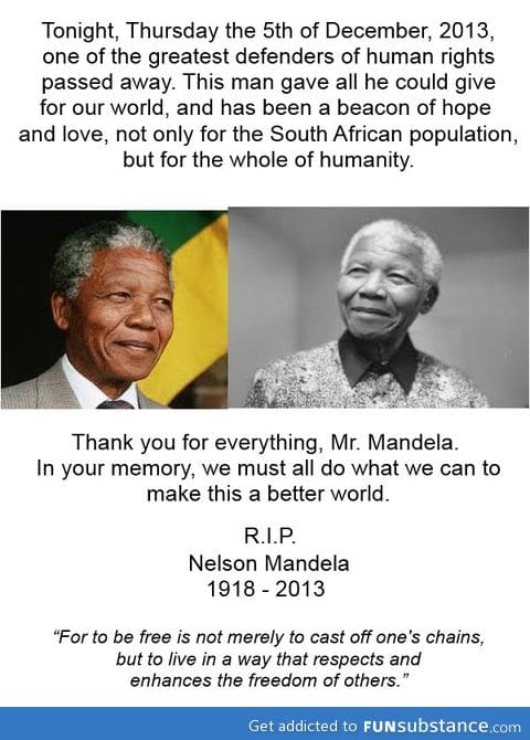 R.I.P. Nelson Mandela.