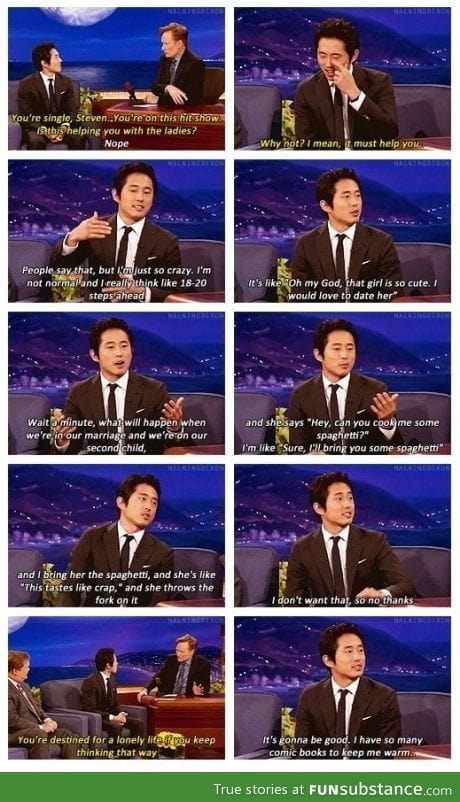 Steven yeun (glenn from walking dead) on dating