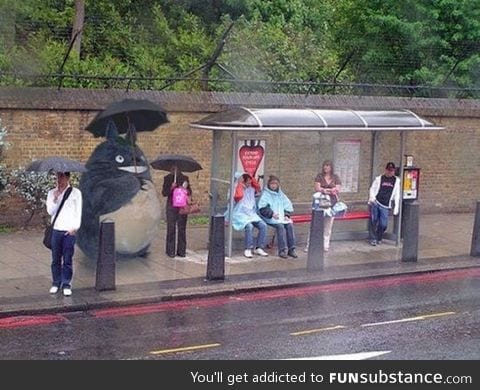 Meanwhile, at a bus stop in london