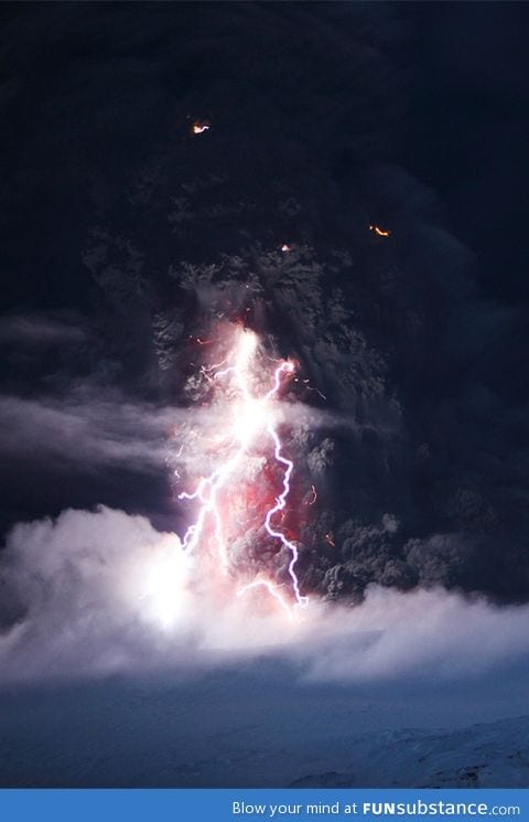 Lightning inside a volcanic ash cloud