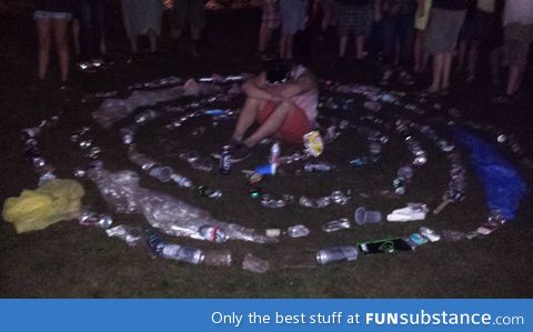 Don't pass out at a music festival. People will turn you into a shrine