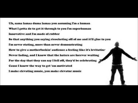 Eminem says 101 words in 16 seconds