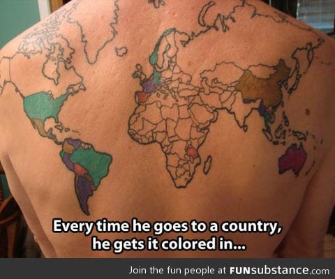 World travel tattoo