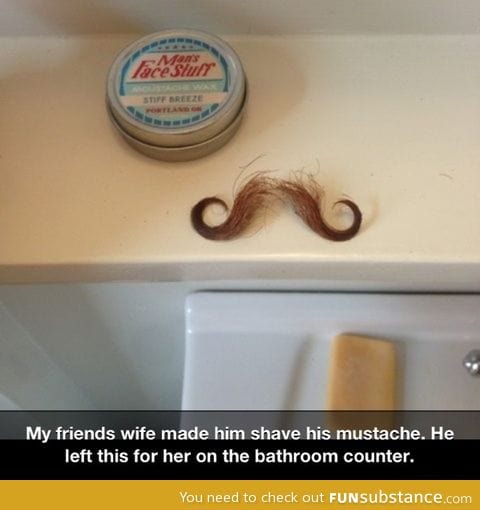 Shaving a mustache