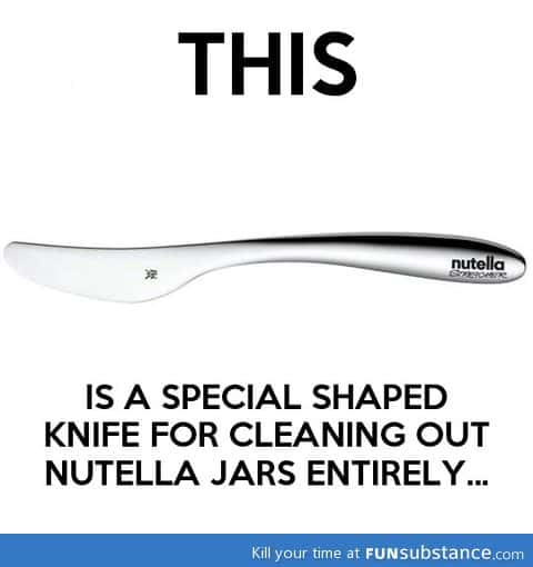 A special knife to empty nutella jars