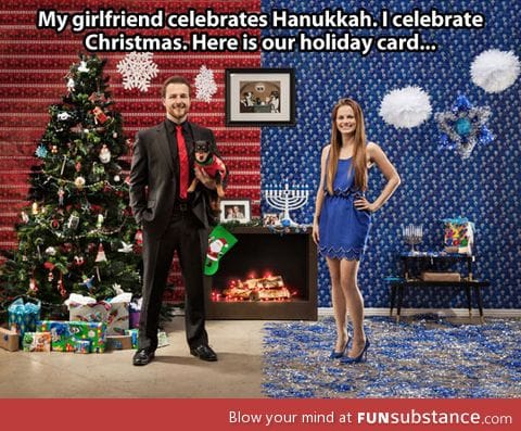 Christmas and Hanukkah in one picture