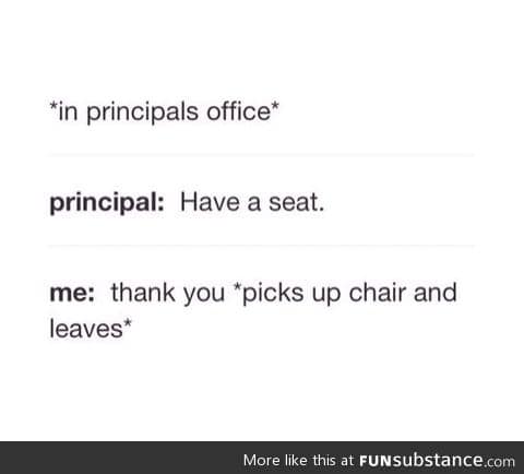 In the principals office