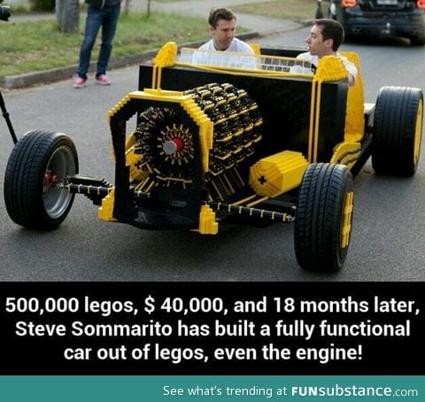 Fully functional car made of Legos