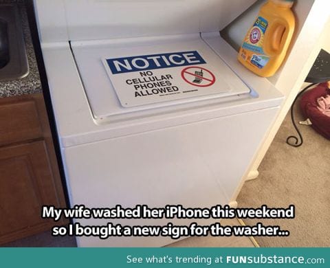 New sign for the washer