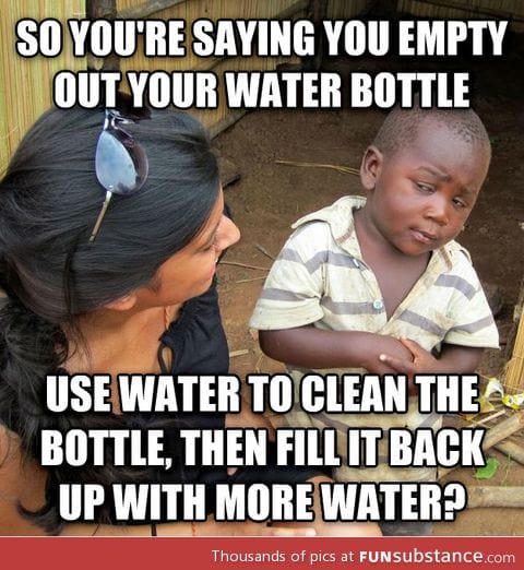 Using water to clean water so you can add water