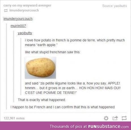 French discovers "earth apple"
