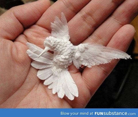 Hummingbird made of paper