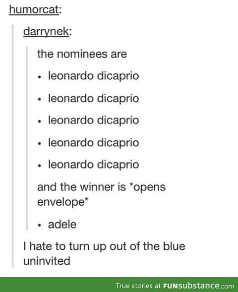 The Oscars must be rigged
