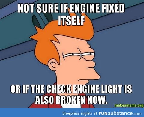 Check engine light turned off on its own today