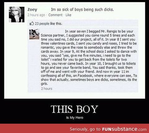 A hero to all boys.....
