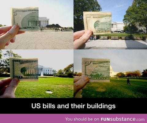 US bills and their buildings